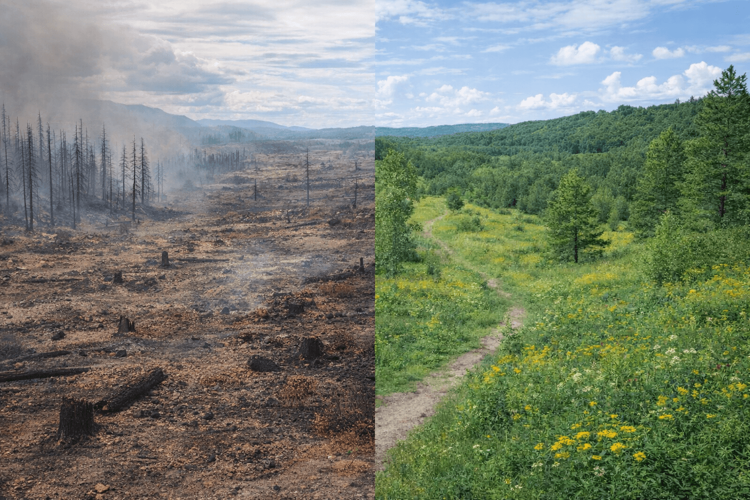 Wildfire land reclamation
